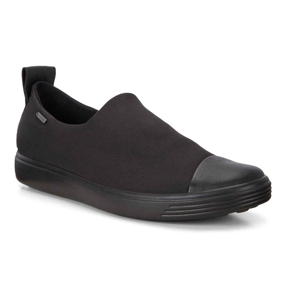 ECCO Womens Slip-On Black - Soft 7 Sneakers - NTZ-561784